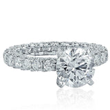 4.55ct Round Diamond Engagement Ring Hidden Halo Solitaire 14k White Gold Finish