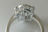 3ct Cushion Cut Diamond Engagement Ring Vintage Art Deco 14k White Gold Finish