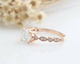 1.5ct Round Cut Diamond Engagement Ring Solitaire Vintage 14k Rose Gold Finish