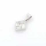 1.6ct Diamond Pendant Baguette Cut Geometric 14k White Gold Finish NO CHAIN