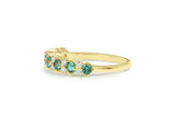 1.3ct Round Cut Green Emerald Half Eternity Wedding Band 14k Yellow Gold Finish