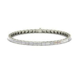 15Ct Baguette Cut Diamond Unique Stylish Tennis Bracelet 18K White Gold Finish