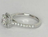 3Ct Round Cut Diamond Halo with Accents Engagement Ring 14K White Gold Finish