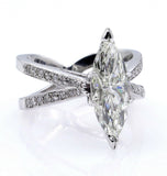 5Ct Marquise Cut Diamond Reverse Split Shank Engagement Ring 14K White Gold Over