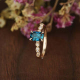 1ct Elongated Cushion Cut London Blue Topaz Solitaire Ring 14k YellowGold Finish