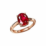 1.6ct Oval Cut Pink Ruby Engagement Ring Solitaire Women 14k Yellow Gold Finish