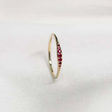 0.35ct Round Cut Pink Ruby Wedding Band Ring Minimalist 14k Yellow Gold Finish