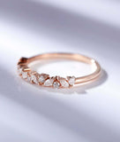 1.5ct Marquise & Round Cut Diamond Wedding Band Half Eternity 14k Rose Gold Over