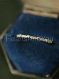 0.2ct Round Cut Moissanite Stacking Hearts Wedding Band 14k Yellow Gold Plated