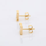 2ct Stud Earrings Princess Cut Diamond Kite Square Cluster 14k Yellow Gold Over