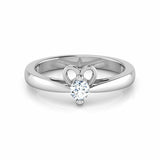 0.6ct Engagement Ring Round Cut Diamond Heart Valentine 14k White Gold Finish