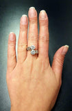 2.1ct Engagement Ring Round Cut Diamond Bypass Style Design 14k WhiteGold Finish