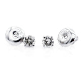 1Ct Round Cut Diamond Classic Solitaire Stud Women Earring 14K White Gold Finish