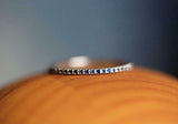 0.4ct Round Cut Blue Sapphire Wedding Band Full Eternity 14k White Gold Finish