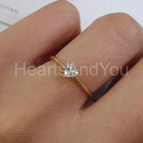 0.2ct Heart Cut Simulated Diamond 4 Prong Solitaire Ring 14k Yellow Gold Plated