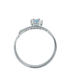 1ct Engagement Ring Heart Cut Aquamarine Mom Mothers Day 14k White Gold Finish