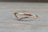 0.6ct Round Cut VVS1 Diamond Wedding Band 14k Rose Gold Finish Curved Minimalist