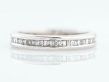 1ct Tapered Baguette Cut Diamond Channel Set Eternity Band 14k White Gold Finish