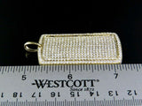 6.5ct Round Cut VVS1 Diamond DogTag Charm Pendant 14k YellowGold Finish NO CHAIN