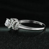 3Ct Round Cut Diamond Stylish Halo Women Engagement Ring 14K White Gold Finish