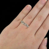 0.5Ct Round Diamond Milgrain Eternity Wedding Band Women 18K White Gold Finish