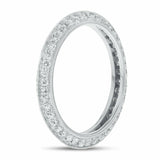 2.5ct Wedding Band Round Cut Diamond Milgrain Full Eternity 14k WhiteGold Finish