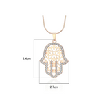 1Ct Round Cut Diamond Filigree Hamsa Pendant 14K Yellow Gold Finish NO CHAIN