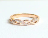 0.7ct Wedding Ring Band Round Cut Diamond Infinity Design 14k Rose Gold Finish