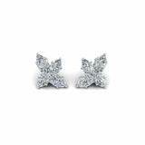 1ct Pear Cut VVS1 D Diamond Cluster Stud Earrings Women 14k White Gold Finish