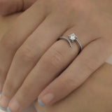 1.5ct Round Cut Diamond Solitaire ByPass Engagement Ring 14k White Gold Finish