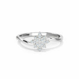 1ct Engagement Ring Round Cut Diamond Floral Solitaire 14k White Gold Finish