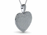 2ct Diamond Round Cut Brilliant Puff Heart Pendant with Chain 14k WhiteGold Over