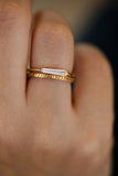 0.33ct Baguette Diamond Engagement Ring 14k YellowGold Over Minimalist Solitaire