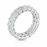 8Ct Oval Cut Diamond Bridal Set Halo Ring Eternity Band 18K White Gold Finish