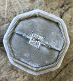 2Ct Princess Cut Diamond Hidden Halo Choker Engagement Ring 14K White Gold Over