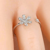 1.4ct Round Cut Diamond Engagement Ring Open Cuff Flower 14k White Gold Finish