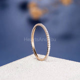 0.3ct Round Cut Moissanite Full Eternity Wedding Band 14k Yellow Gold Plated