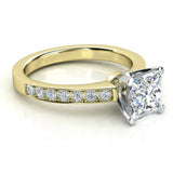 2ct Princess Cut Diamond Channel Set Solitaire Engagement Ring 14k Gold Finish