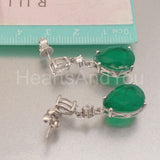 2ct Pear Cut Simulated Green Emerald Partwear Drop Earrings 14k WhiteGold Plated