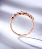 1.5ct Marquise & Round Cut Diamond Wedding Band Half Eternity 14k Rose Gold Over