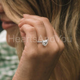 1ct Heart Simulated Diamond Solitaire with Accents Ring 14k White Gold Plated