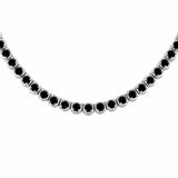 20Ct Round Cut Sparkle Black Diamond Tennis Necklace Solid 14K White Gold Finish