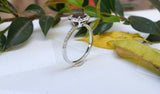 1ct Round Black Diamond Engagement Ring 14k White Gold Finish Solitaire Promise