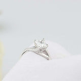 1ct Princess Cut Diamond Engagement Ring Twist Infinity Shank 14k WhiteGold Over