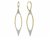 3Ct Round Cut Diamond Unique Oval Hollow Drop Earrings 14K Yellow Gold Finish