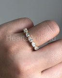 1ct Pear Cut Simulated Diamond Full Eternity Wedding Band 14k Yellow Gold Plated