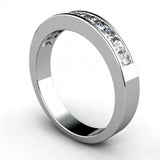 1ct Princess Cut VVS1 D Diamond Classic Wedding Ring Band 14k White Gold Finish