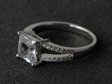 2.6ct Engagement Ring Princess Cut Diamond Split Shank 14k White Gold Finish