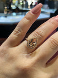 4.5Ct Pear Cut Peach Morganite Diamond Halo Engagement Ring 18K Rose Gold Finish