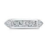 5Ct Asscher Trillion Cut Diamond Art Deco Engagement Ring 14K White Gold Finish